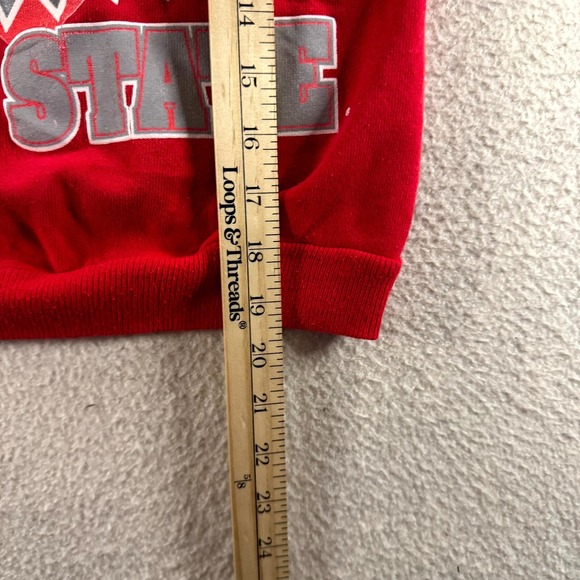 VTG Hanes Sweatshirt Youth Medium (10-12) Red Ohio State Buckeyes Brutus Lined - Picture 8 of 9